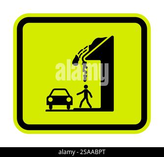 Achtung Fallender Schnee Schild Fallendes Eis Stock Vektor