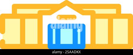 Big Box Store Shop Farbe Symbol Vektor. Großes Ladenschild. Isolierte Symboldarstellung. Big Box Store Shop Farbe Symbol Vektor Illustration Stock Vektor