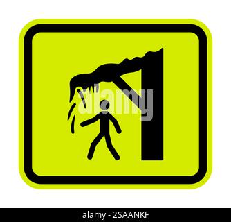 Eiswarnschild Achten Sie Auf Fallendes Eis Und Schneefall Stock Vektor