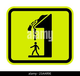 Achtung Fallender Schnee Schild Fallendes Eis Stock Vektor