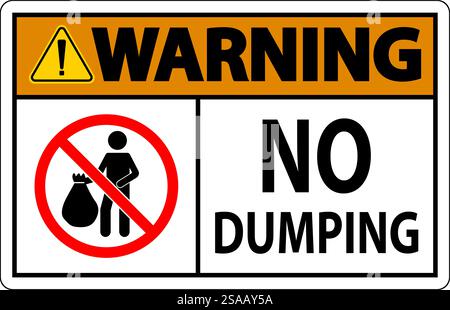 Warnung Kein Dumping-Zeichen Stock Vektor