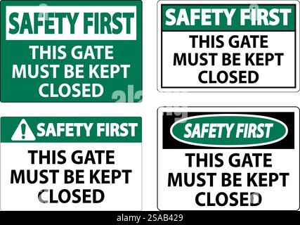 Sicherheitsschild, Tor Muss Geschlossen Gehalten Werden Stock Vektor