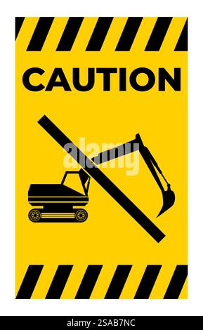 Kein Baggerschild. Verbotene Zeichen und Symbole. Stock Vektor