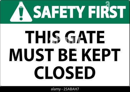 Sicherheitsschild, Tor Muss Geschlossen Gehalten Werden Stock Vektor