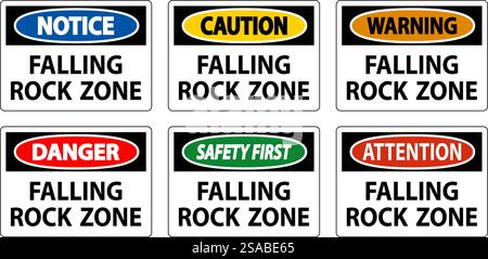 Gefahrenschild, Falling Rock Zone Stock Vektor