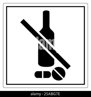 Keine Alkohol- oder Drogenbeschilderung für sichere Räume Stock Vektor