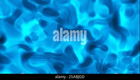 Abstrakte Animation aus Plastik auf türkisfarbenem Hintergrund für inspirierende Videoprojekte, Präsentationen, Berichte, Werbespots und soziale Medien. Stockfoto