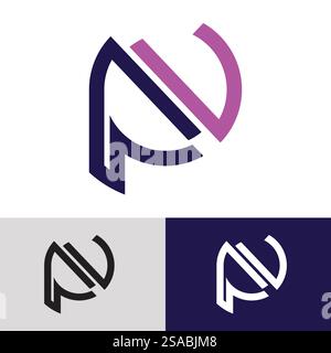 Buchstaben Monogramm-Logo PN, NP, P und N, elegantes und professionelles Letter-Icon-Design Stock Vektor