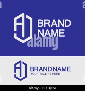 Einfaches Logodesign mit kreativem AJ- oder ja-Monogramm. Stock Vektor