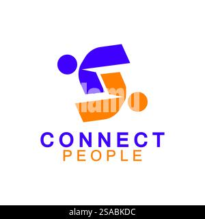 People Connect Logo Design-Vorlage. Connection Logo für Unternehmen Stock Vektor