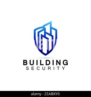 Design-Vorlage für das Logo für Gebäudesicherheit. Stock Vektor