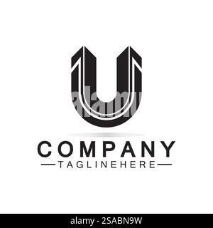 Design mit U-Logo. Modernes Geschäft erste U Stock Vektor