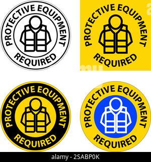 Bodenschild, Schutzausrüstung Erforderlich Stock Vektor