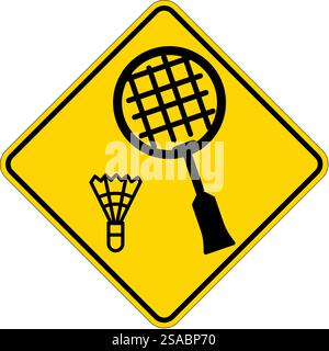 Badminton Schwarzes Symbol Auf Weißem Hintergrund Stock Vektor