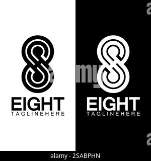 Nummer 8 Logo-Vektor-Symbol-Design-Vorlagenelemente Stock Vektor