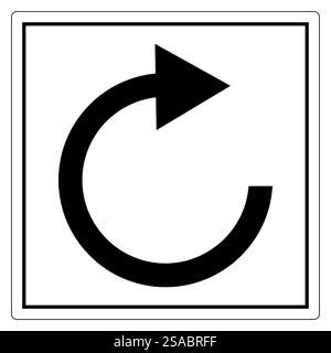 Diese Abbildung zeigt einen schwarzen kreisförmigen Pfeil, der eine Aktualisierungsaktion anzeigt. Er eignet sich perfekt für Web- und Anwendungsdesigns, um Navigations- oder Neuladungsfunktionen zu veranschaulichen. Stock Vektor