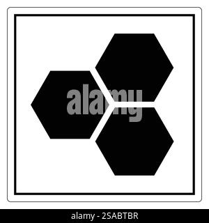 Abstraktes Design mit schwarzen Sechsecken auf weißem Hintergrund Stock Vektor