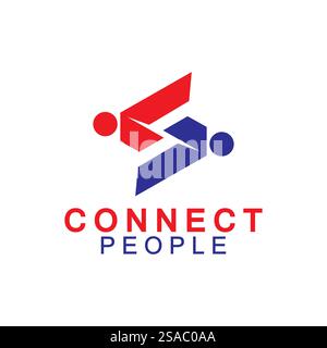 People Connect Logo Design-Vorlage. Connection Logo für Unternehmen Stock Vektor
