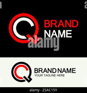 QC-Logo oder CQ-Logo. Vorlage für Creative Letter QC oder CQ-Monogramm-Logo. Stock Vektor