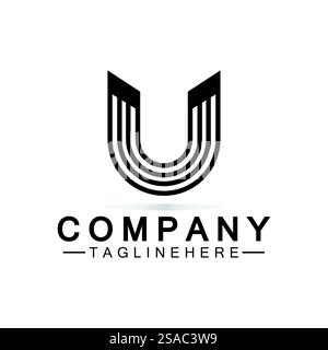 Design mit U-Logo. Modernes Geschäft erste U Stock Vektor