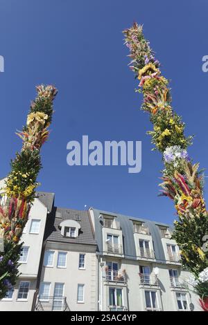 Symbolische Osterpalmen in Swinoujscie, Polen, Europa Stockfoto
