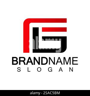 Designvorlage für FG- oder GF-Logos Stock Vektor