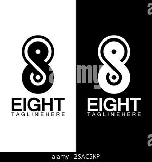 Nummer 8 Logo-Vektor-Symbol-Design-Vorlagenelemente Stock Vektor