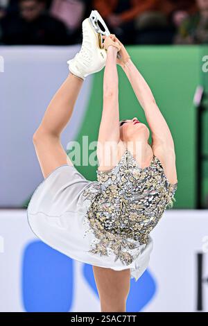 Antonina DUBININA (SRB), während des Women Short Program, bei der ISU Europameisterschaft 2025, in der Tondiraba Ice Hall, am 29. Januar 2025 in Tallinn, Estland. Quelle: Raniero Corbelletti/AFLO/Alamy Live News Stockfoto