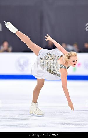 Antonina DUBININA (SRB), während des Women Short Program, bei der ISU Europameisterschaft 2025, in der Tondiraba Ice Hall, am 29. Januar 2025 in Tallinn, Estland. Quelle: Raniero Corbelletti/AFLO/Alamy Live News Stockfoto