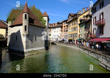 Palais de l'Isle, mitten im Fluss Thiou. Annecy. Frankreich. Stockfoto