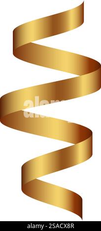 Goldenes spiralförmiges Bandelement. Vektorabbildung. Stock Vektor