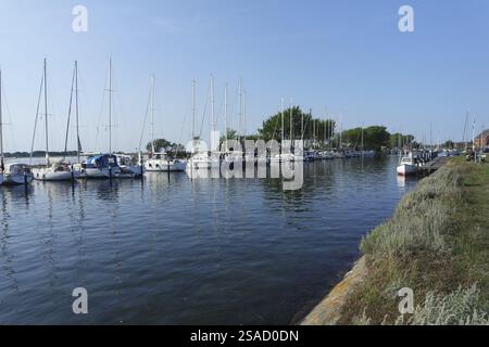 Fehmarn, Hafen in Orth Stockfoto