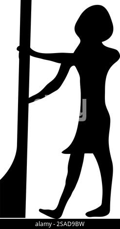 Ägyptisches Hieroglyphenelement. Hilft bei der Erstellung eines historischen Aaand-Trvel-Designs. Vektorabbildung... Nahtlose Hieroglyphen Stock Vektor