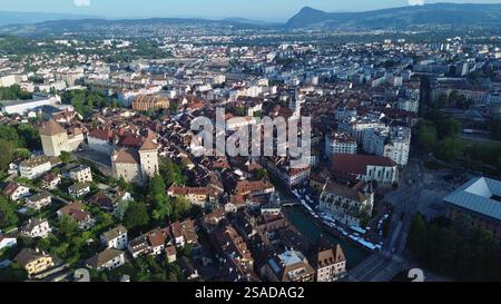 Drohnenfoto Annecy France europe Stockfoto