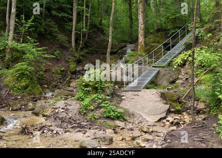 Feuersteinschlucht, Münchner Jakobsweg, Bayern, Deutschland im Sommer Stockfoto