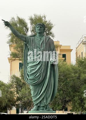 Statue des römischen Kaisers Nero in Anzio, Italien Stockfoto
