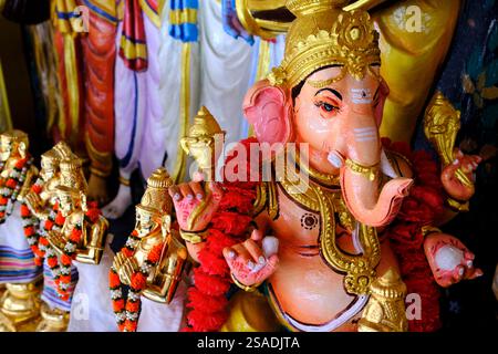 Der Sri Maha Mariamman Hindu Tempel wurde 1873 gegründet. Ganesh, hinduelefant Gott. Kuala Lumpur. Malaysia. Stockfoto
