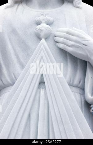 Tac Sagt Katholische Kirche. Das Heilige Herz und die göttliche Barmherzigkeit. Jesus Christus. Ich vertraue auf dich. Bac Lieu. Vietnam. . Stockfoto