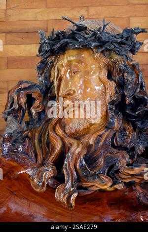 Tac Sagt Katholische Kirche. Jesus und die Dornenkrone. Christus in seiner Leidenschaft. Bac Lieu. Vietnam. . Stockfoto