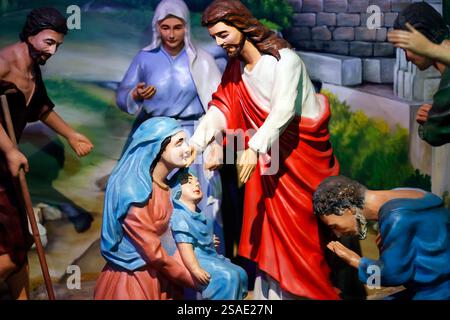Tac Sagt Katholische Kirche. Das Wunder Jesu. Bac Lieu. Vietnam. . Stockfoto