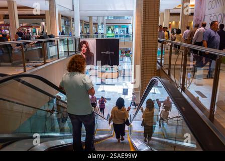 Jersey City, New Jersey, USA, sehen Sie die Menschenmassen, von hinten, absteigender Escalator im Einkaufszentrum „Newport Center“, Szenen Stockfoto