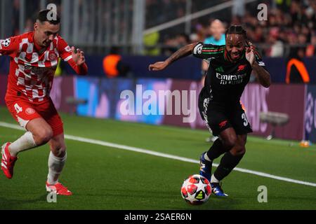 29. Januar 2025; Estadi Montilivi, Girona, Spanien, UEFA Champions League Fußball, Girona gegen Arsenal; Sterling von Arsenal Stockfoto