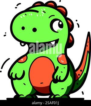 Niedlicher Cartoon-Dinosaurier. Vektorillustration auf weißem Hintergrund isoliert. Stock Vektor
