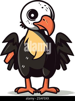 Niedlicher Zeichentrickgeier. Vektorillustration isoliert auf weißem Hintergrund. Stock Vektor
