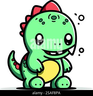 Niedliche Dinosaurier-Vektor-Illustration. Cartoon Dinosaurier. Süßer Dinosaurier Stock Vektor