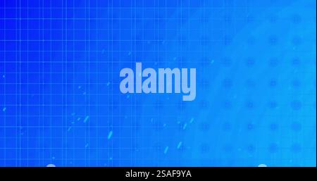 Rastermuster und blaue abstrakte Formen, Bildhintergrund Stockfoto