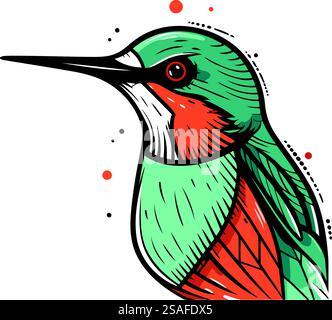 Bunte Vektor Hand gezeichnete Illustration eines gewöhnlichen eisvogels Stock Vektor