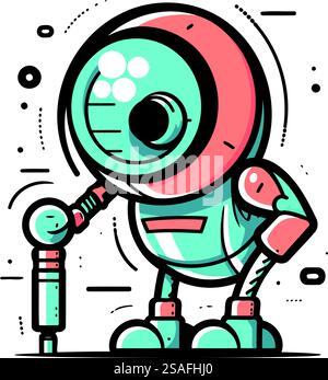 Robotersymbol. Künstliche Intelligenz. Vektorabbildung in Linienart. Stock Vektor