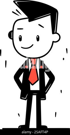 Geschäftsmann fühlt traurig Vektor Cartoon Stabfigur Zeichnung konzeptuelle Illustration. Stock Vektor