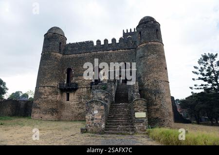Die Ruinen des Fasil Ghebbi (königliche Gehege) in Gondar, Äthiopien. Stockfoto